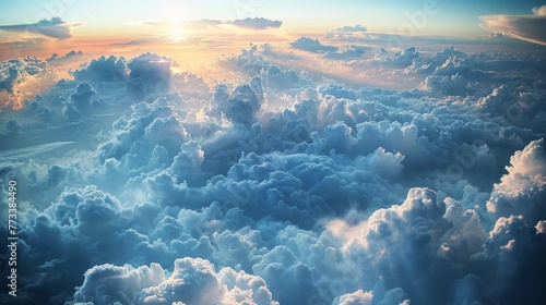 A passenger captures the view of clouds from an airplane window, showcasing the vast expanse of clouds from a high altitude