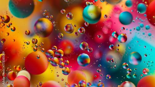Colorful Oil Droplets: A Culinary Symphony. Generative AI photo