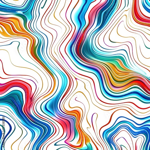 Colorful contour lines - Ai Generated