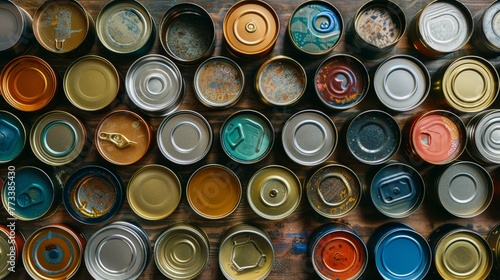 top view of paint cans