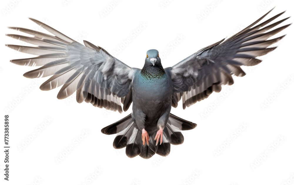 Fototapeta premium A graceful bird soars through the open sky with wings spread wide