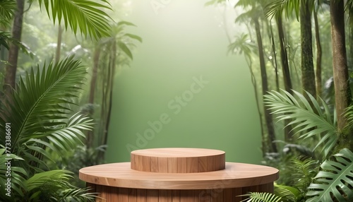 podium table with palm tree