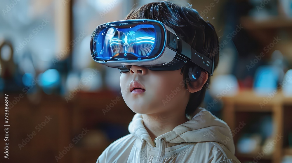 Boy Using Virtual Reality Boy Using Virtual Reality