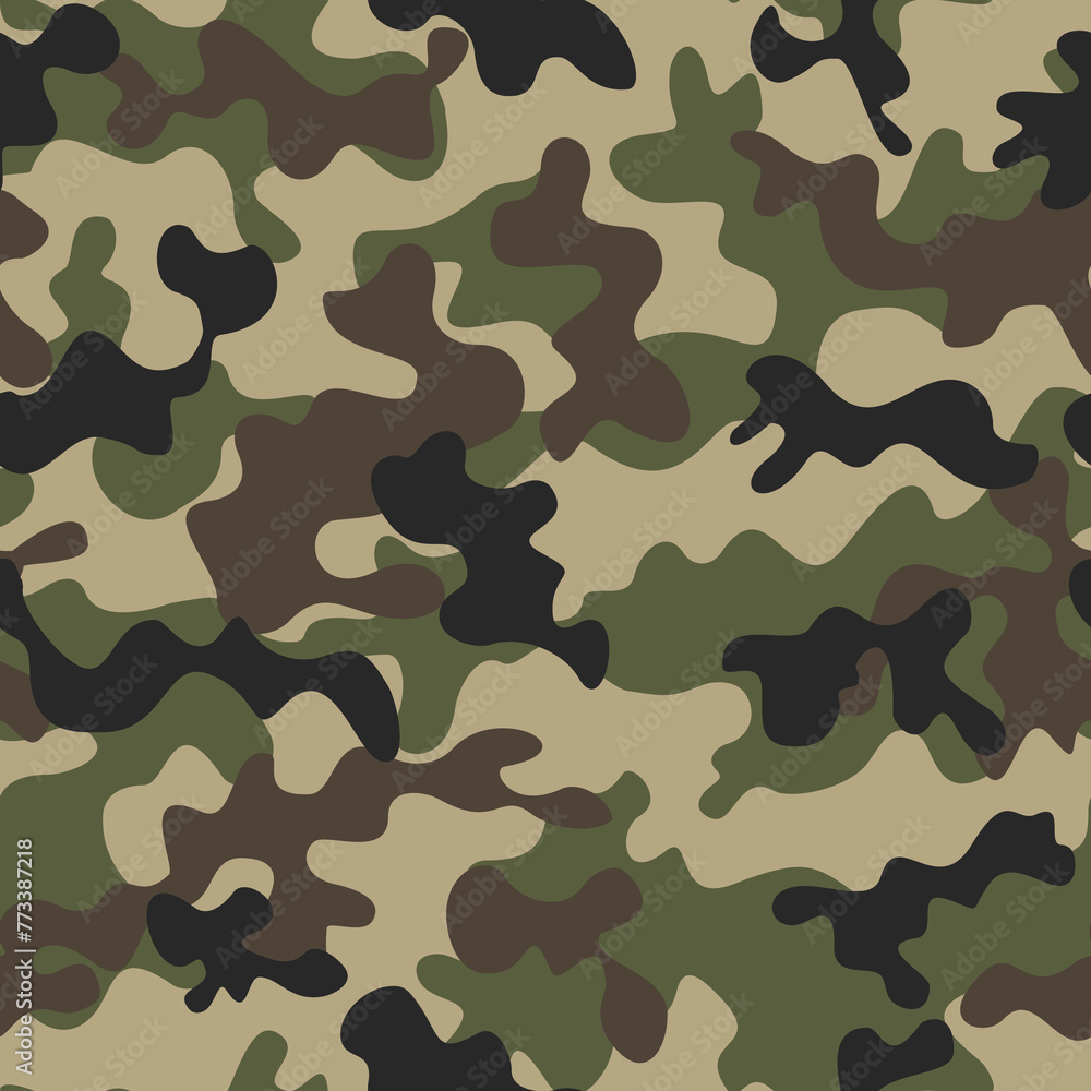 Classic camouflage background, seamless fabric texture, fashionable modern print. Army pattern
Classic camouflage background, seamless fabric texture, fashionable modern print. Army pattern