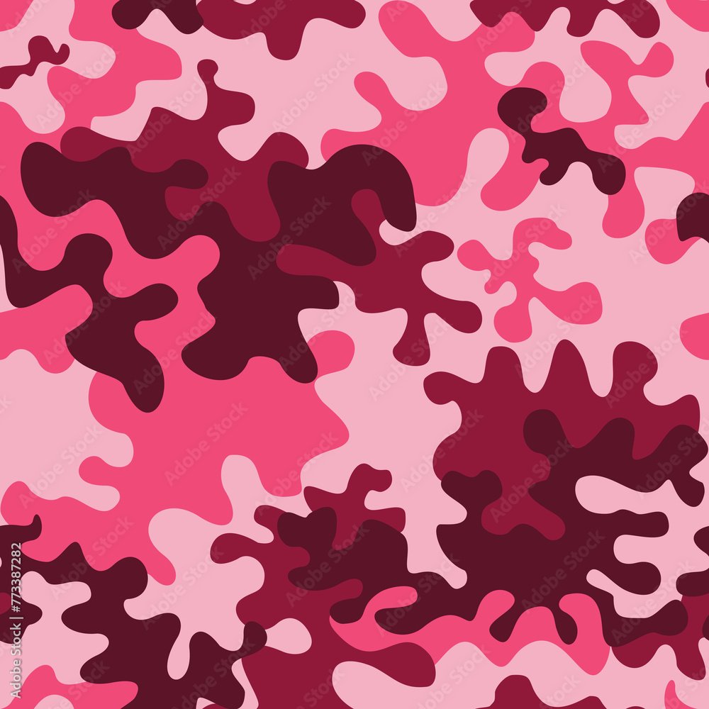 Pink camouflage background, repeat pattern, print for girls, stylish design for textiles
Pink camouflage background, repeat pattern, print for girls, stylish design for textiles