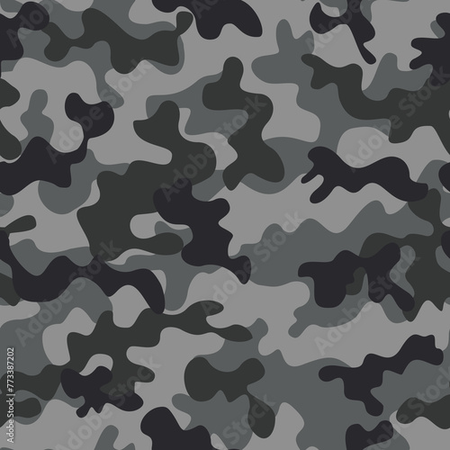 
Camouflage gray vector pattern modern fabric texture, trendy background