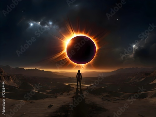 alien planet in space eclipse 