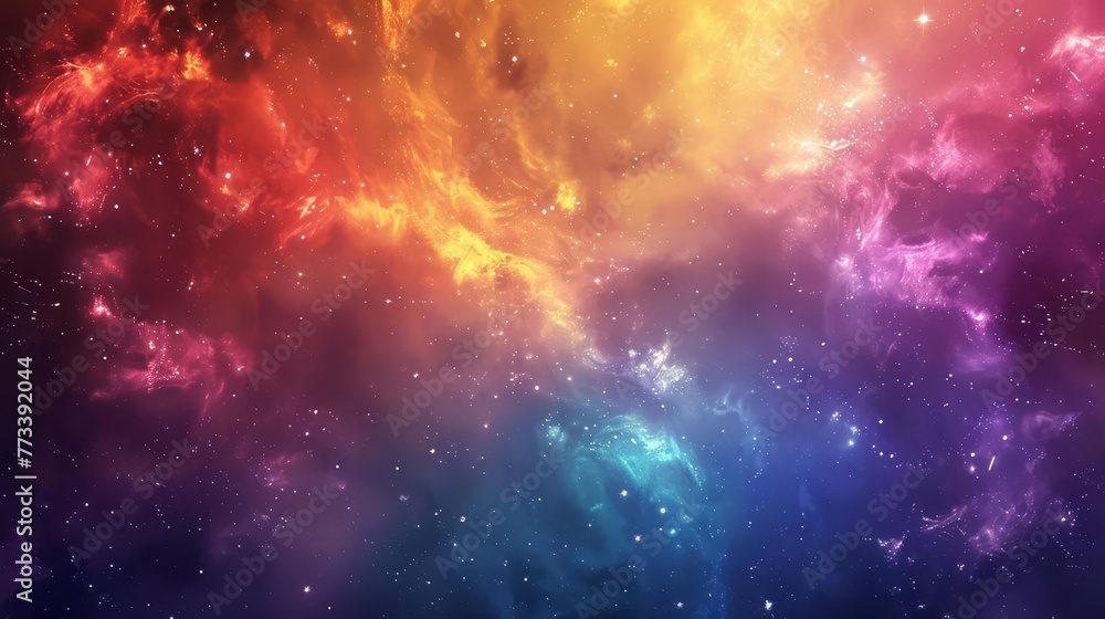 Colorful nebula galaxy with stars and cosmic clouds, universe exploration wallpaper, digital art