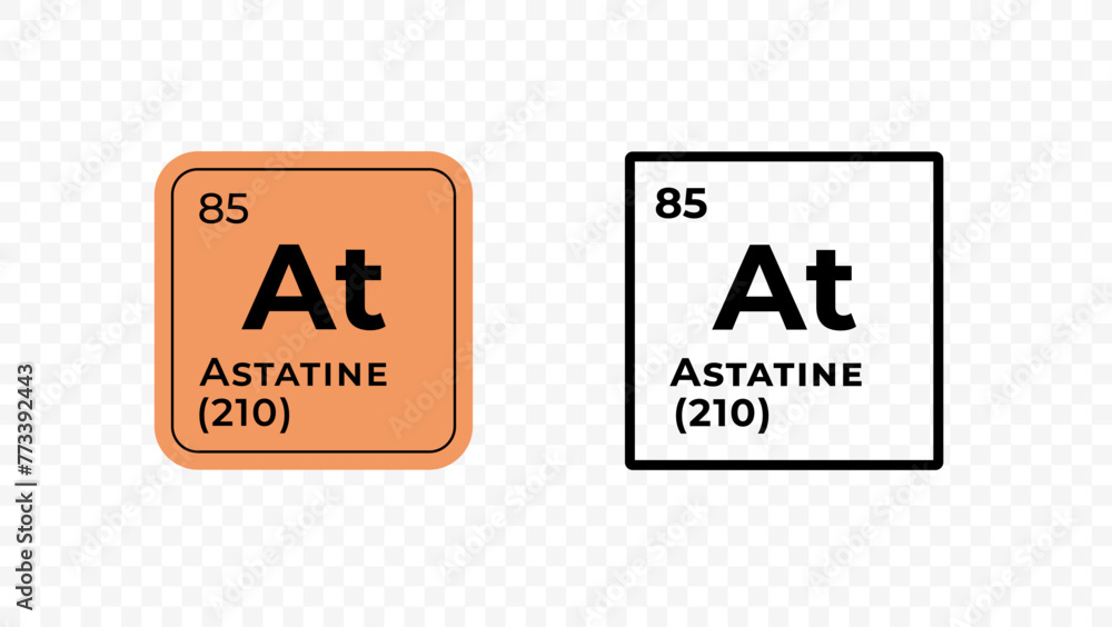 Astatine, chemical element of the periodic table vector design - obrazy, fototapety, plakaty 