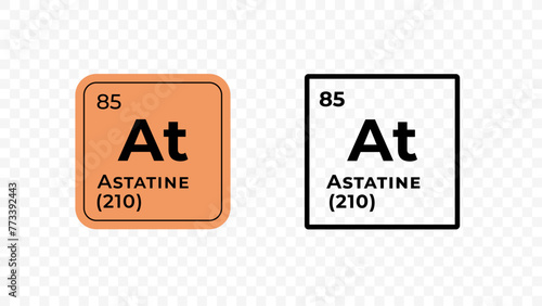 Astatine, chemical element of the periodic table vector design