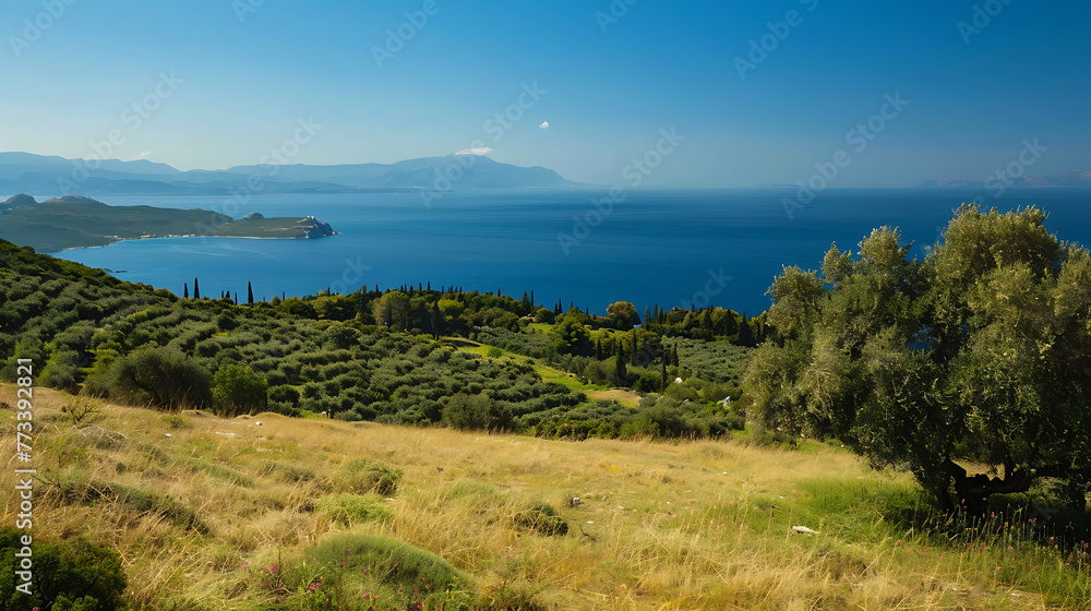 Naklejka premium Panoramic view of the island 