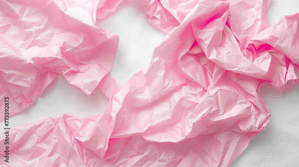 crumpled pink paper.