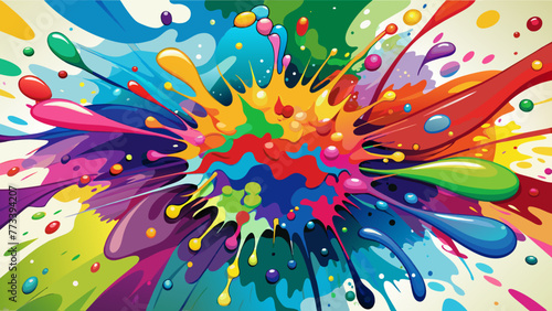 Vibrant Vector Graphics Color Paint Splatter and Colorful Ink Stains for Creative Projects
