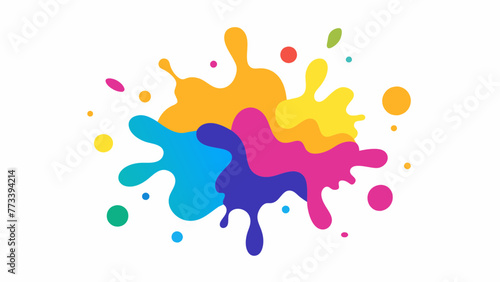 Vibrant Vector Graphics Color Paint Splatter and Colorful Ink Stains for Creative Projects