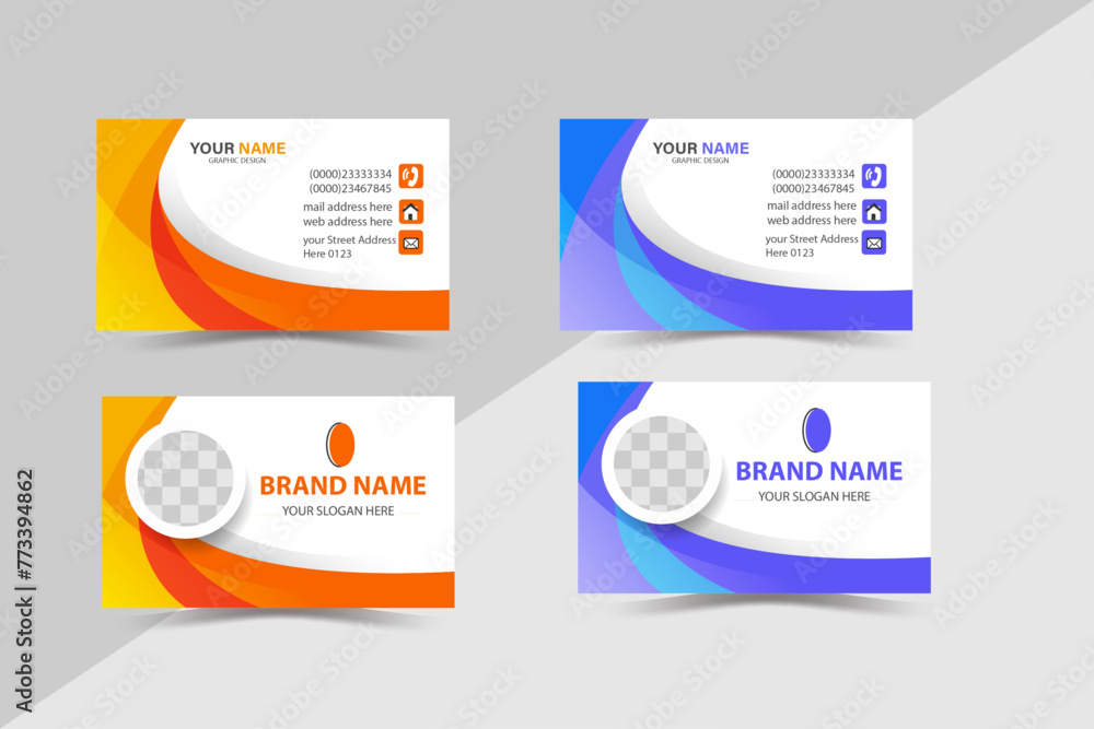 modern creative business card and name card horizontal simple clean template vector design,