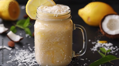 lemon mousse dessert photo