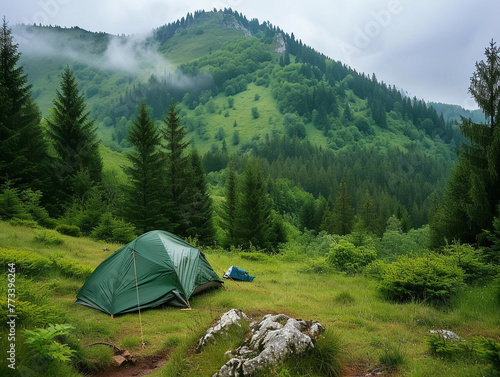 Camping in the Misty Mountain Meadow