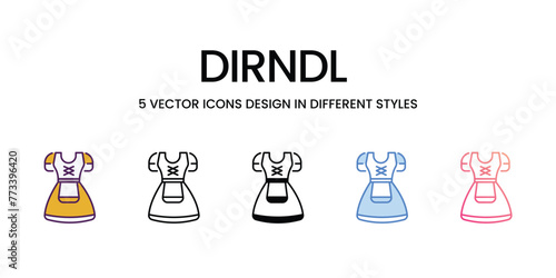 Dirndl  icons different style vector stock illustration