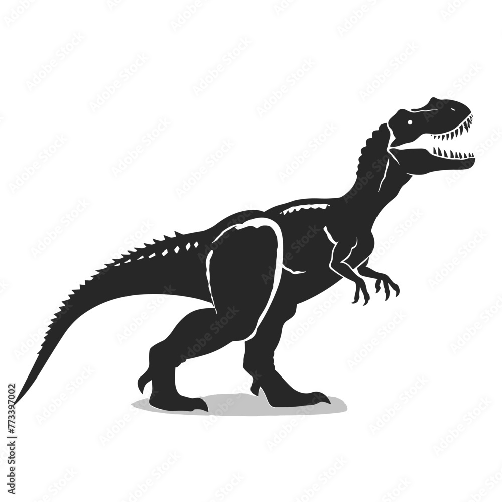 Obraz premium Tyrannosaurus rex isolated on white background. Side view. Vector illustration.