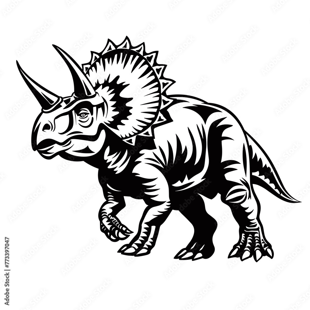Triceratops. Vector illustration ready for vinyl cutting. Triceratops. Vector illustration ready for vinyl cutting.