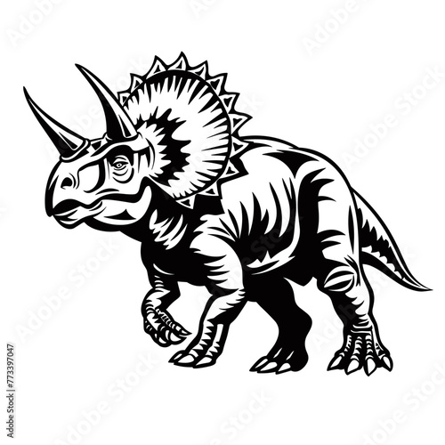 Triceratops. Vector illustration ready for vinyl cutting. © viklyaha