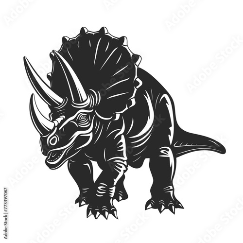 Triceratops dinosaur. Vector illustration of a dinosaur.