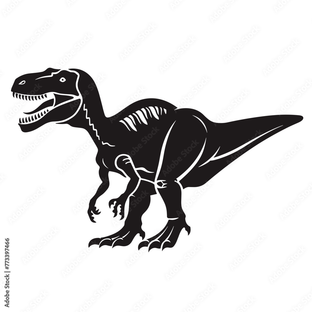 Fototapeta premium dinosaur silhouette isolated on white background. vector illustration eps 10.