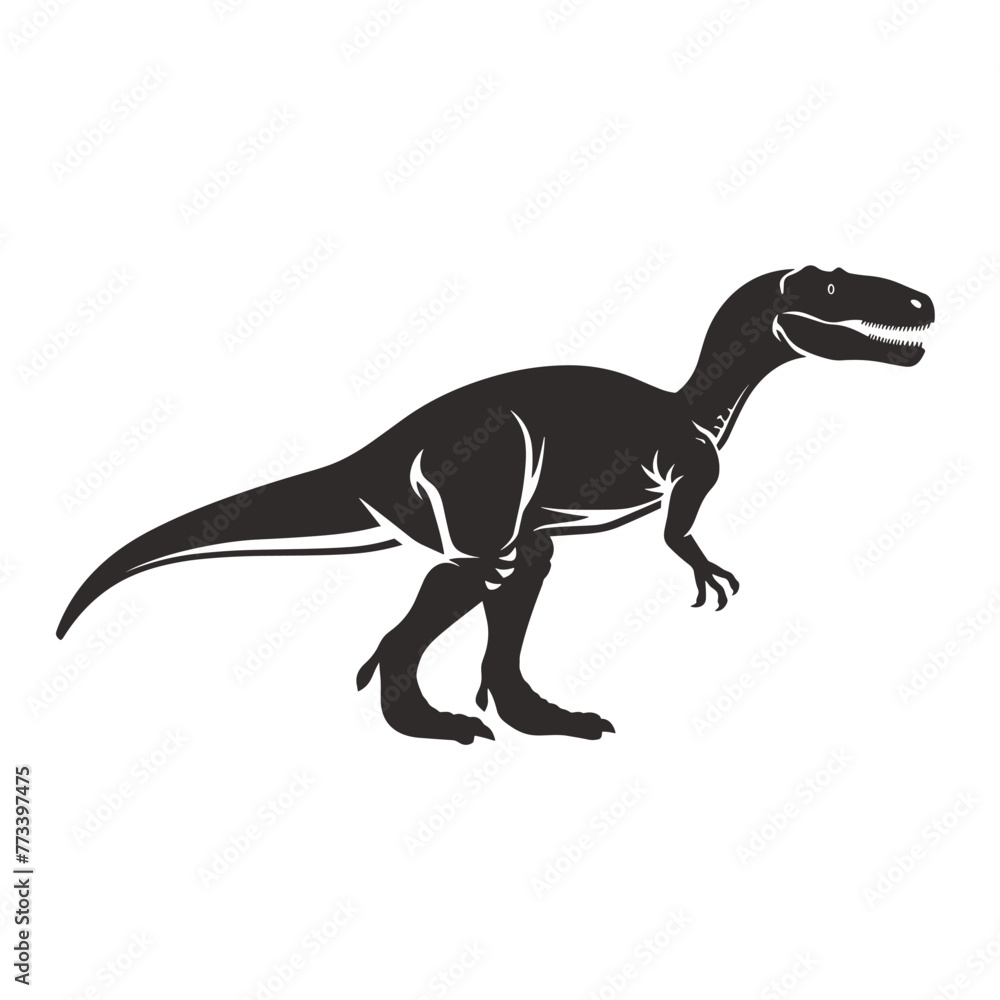 Tyrannosaurus rex silhouette isolated on white background. Vector illustration. Tyrannosaurus rex silhouette isolated on white background. Vector illustration.