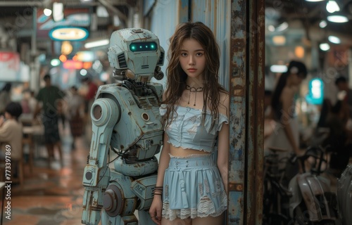 Human and robot in a different future