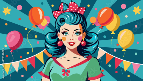 pop-art-girl--party-invitation--birthday-card--com 