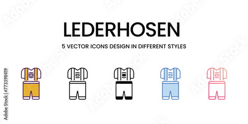 Lederhosen icons different style vector stock illustration