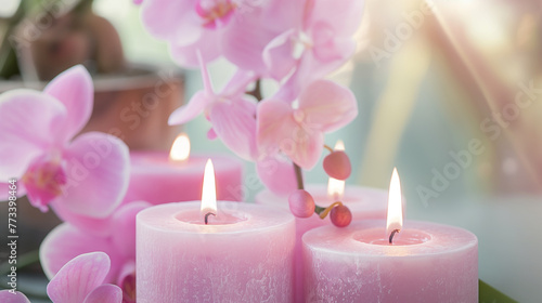 Velas aromáticas rosa de Orquídea 