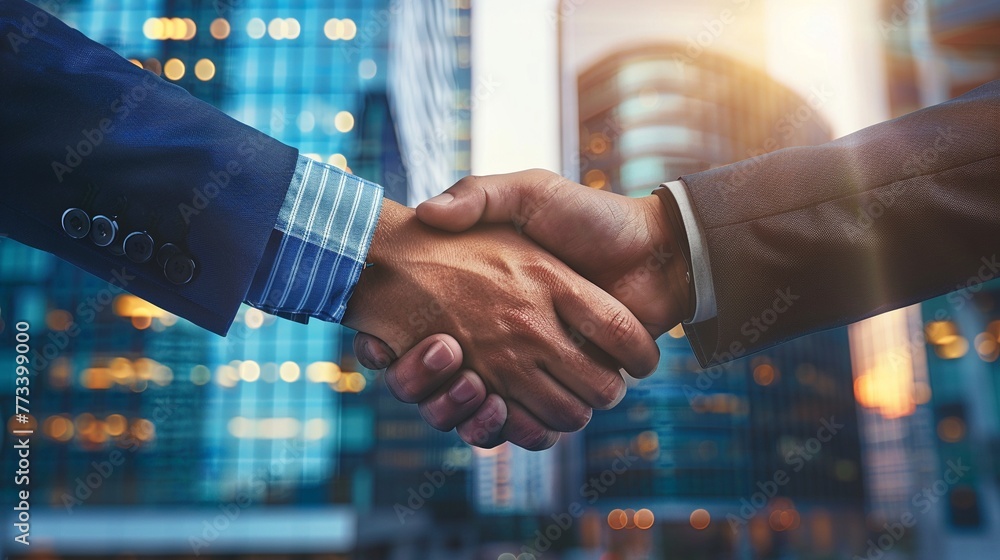 Successful Business Agreement: Close-Up Handshake of Businessmen