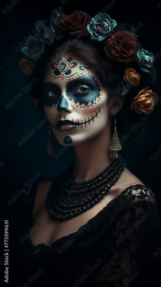 Day of the dead face paint ai art