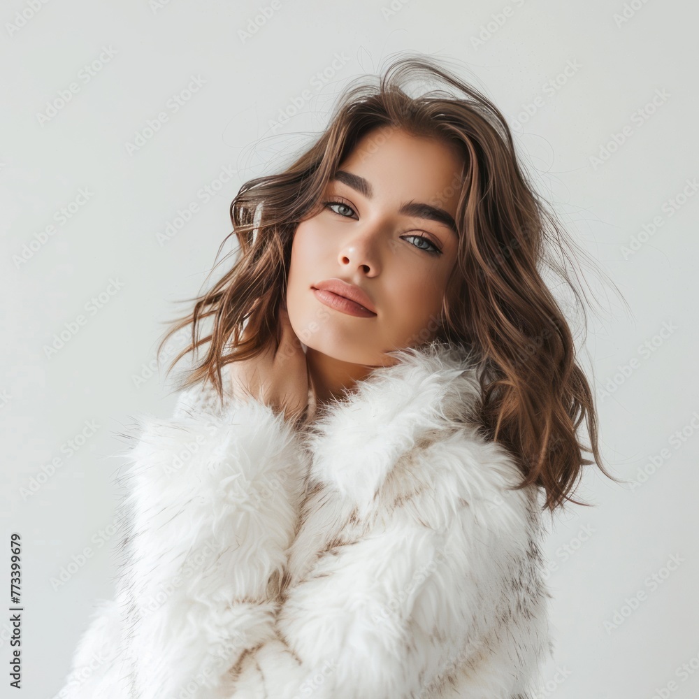 girl in a fur coat. girl in a fur coat.