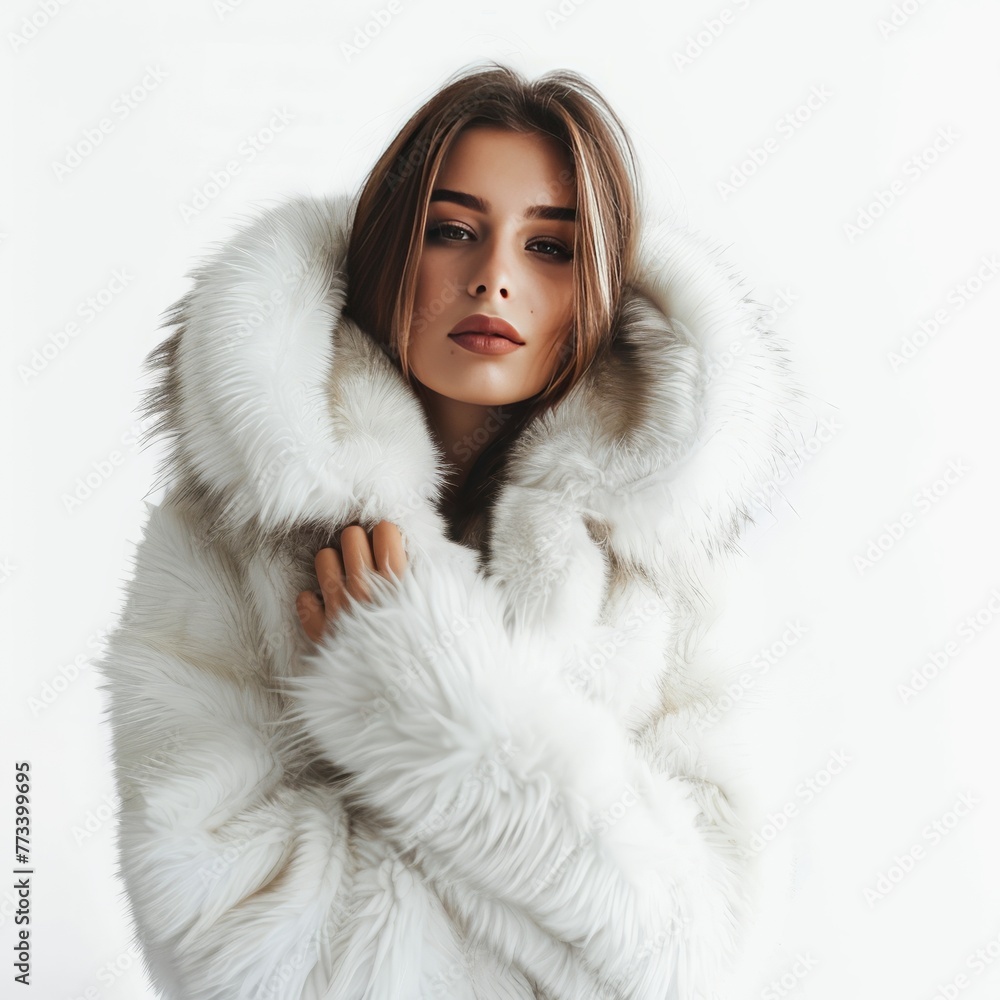 girl in a fur coat. girl in a fur coat.