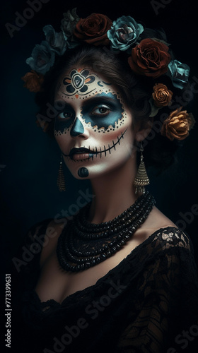 Day of the dead face paint ai art