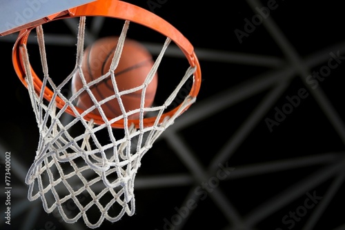Directly Below View of Basketball Hoop in Stadium - 4K Ultra HD Resolution © 4K ULTRA HD FOOTAGE