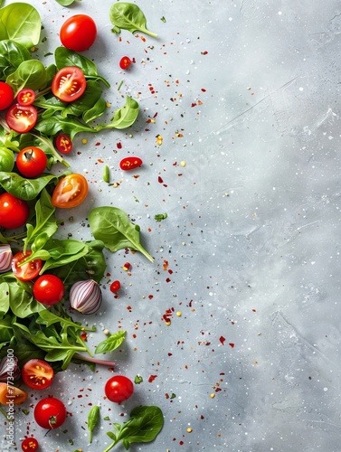 fresh chopped vegetables for salad background.