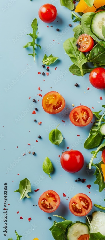 fresh chopped vegetables for salad background. fresh chopped vegetables for salad background.