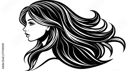 silhouette-of-beautiful-girl-in-profile-with-long