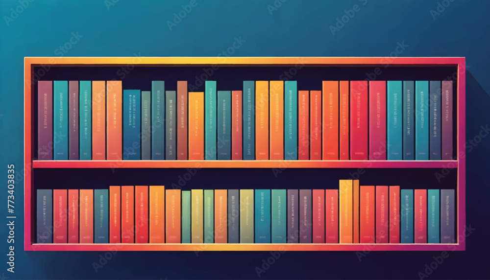 a book shelf with many colorful books on it a book shelf with many colorful books on it