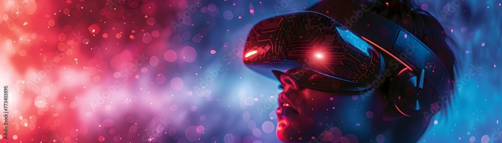 Fototapeta premium Visionary Glimpse into the Boundless Metaverse of Endless Digital Possibilities Secured by Cybersecurity Guardians
