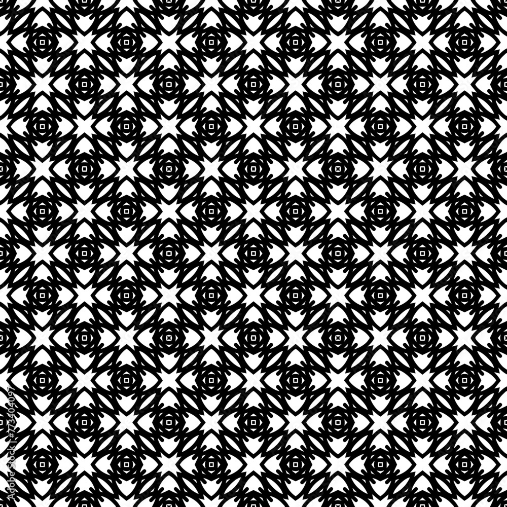 Black and white seamless abstract pattern. Background and backdrop. Grayscale ornamental design. Black and white seamless abstract pattern. Background and backdrop. Grayscale ornamental design.