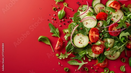 fresh chopped vegetables for salad background.