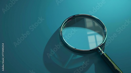Magnifying glass cutout frame, focus and attention concept, digital illustration