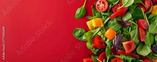 fresh chopped vegetables for salad background.