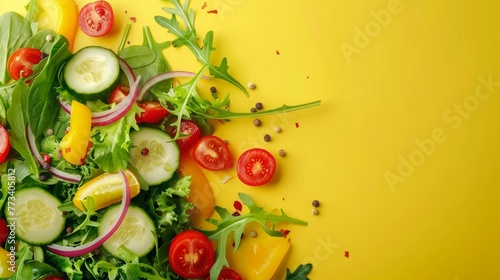 fresh chopped vegetables for salad background.
