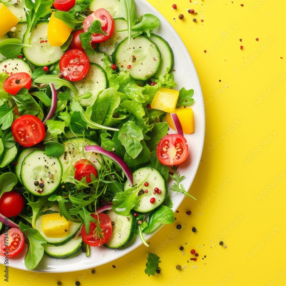 fresh chopped vegetables for salad background. fresh chopped vegetables for salad background.