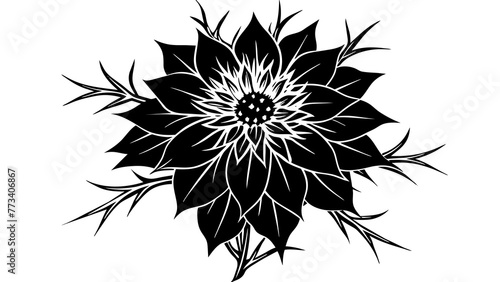 Exquisite Nigella Flower Vector Capturing Nature's Beauty in Digital Form